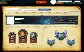Conta de LOL Nível 30+30Skins+77Champs