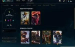CONTA LOL - GOLD 3 - 39 CHAMP + 9 SKINS