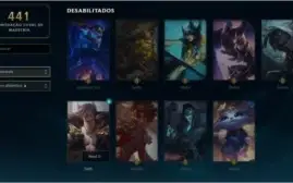 Conta LoL com 180 skins e 180 ícones