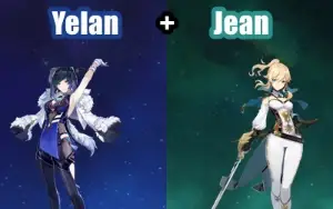 Conta Genshin Impact AR 7 com Yelan e Jean