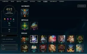 Conta com 781 skins