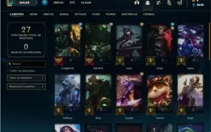 Conta ouro 4 com 34 Champs e 6 Skins + 2 Fragmentos