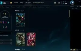 Conta Unranked ( MD10 1-0)  53 CAMPEÕES - 14 SKINS 5 legadas