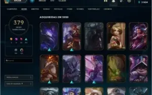 Conta LoL Plat 3 379 Skins
