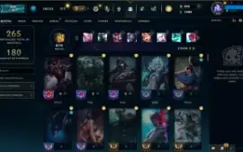 Conta League of Legends Nv.186 com 66 Skins e 119 Campeões