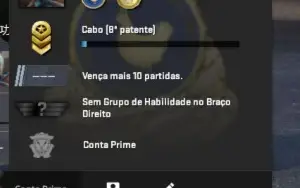 CONTA CSGO prime com medalha rara e menos de 40 hrs