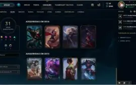 Conta lol, ouro 3// 79 campeoes// 31 skins