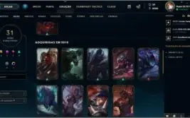 Conta lol, ouro 3// 79 campeoes// 31 skins