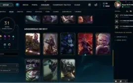 Conta lol, ouro 3// 79 campeoes// 31 skins