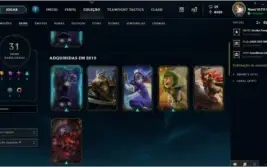Conta lol, ouro 3// 79 campeoes// 31 skins