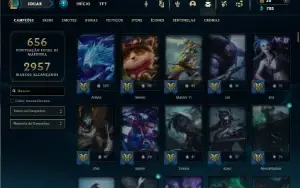 Esmeralda 3 com TODOS os champs e 377 Skins + 3 Prestigios