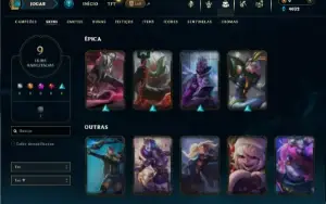 Mestre com 41 Champs e 9 Skins