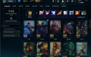Mestre com 41 Champs e 9 Skins