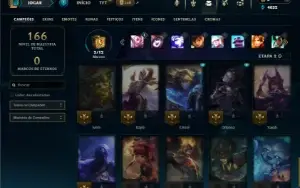 Mestre com 41 Champs e 9 Skins