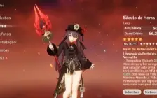 CONTA GENSHIN AR58 / 11x5 & 6 Armas 5★ / Hutao + Homa E MAIS