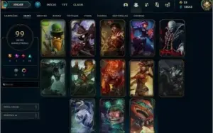 Conta de 2012 com 99 skins 110 icones 6 paginas de runas