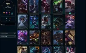 Conta de 2012 com 99 skins 110 icones 6 paginas de runas