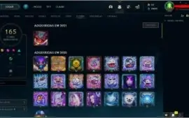 CONTA LOL 74 SKINS UNRANKED, GOLD 1 PASSADA COM ICONE PLAT