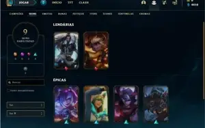 Conta Unranked com 36 Champs e 9 Skins