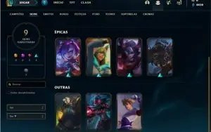 Conta Unranked com 36 Champs e 9 Skins
