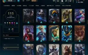 Unranked com TODOS os champs e 115 Skins ( ADC / JG / TOP )