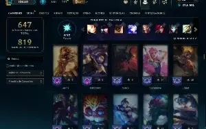 Unranked com TODOS os champs e 115 Skins ( ADC / JG / TOP )