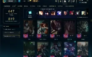 Unranked com TODOS os champs e 115 Skins ( ADC / JG / TOP )