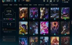 Unranked com TODOS os champs e 115 Skins ( ADC / JG / TOP )