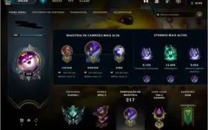 conta platina 1 diversas skins