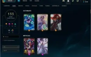 conta platina 1 diversas skins
