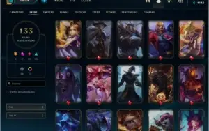 conta platina 1 diversas skins