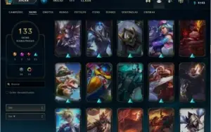 conta platina 1 diversas skins