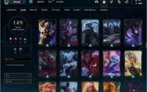 Conta ouro 1 com 102 Champs, 149 Skins + 1 Prestigio