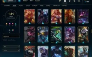 Conta ouro 1 com 102 Champs, 149 Skins + 1 Prestigio
