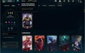 Conta ouro 1 com 102 Champs, 149 Skins + 1 Prestigio