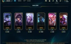 Conta bronze 1 com 32 Champs e 14 Skins + 820 RP