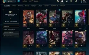 Conta bronze 1 com 32 Champs e 14 Skins + 820 RP