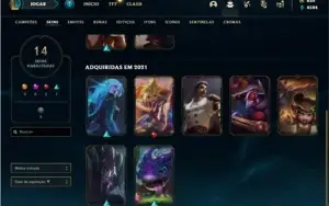 Conta bronze 1 com 32 Champs e 14 Skins + 820 RP
