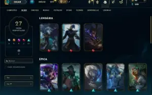 Unranked com 65 Champs e 27 Skins ( MAIN JG )