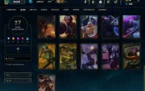 Unranked com 65 Champs e 27 Skins ( MAIN JG )