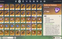 Conta AR 57 - Raiden, Zhongli, Eula, Kokomi, Hutao, Nilou