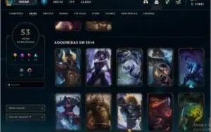 CONTA DE LOL DE 2013 COM 53 SKINS E ICONES RAROS