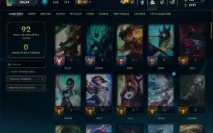 Mestre com 75 Champs e 9 Skins ( 59 PDL )