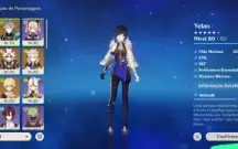 Yelan, Itto + arma, Zhongli, Alhaitam,Albedo,Tighnari e + 5