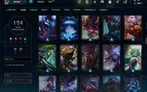 Unranked com TODOS os champs e 124 Skins ( MAIN ADC )