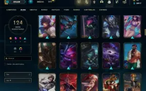 Unranked com TODOS os champs e 124 Skins ( MAIN ADC )
