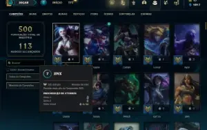 Unranked com TODOS os champs e 124 Skins ( MAIN ADC )
