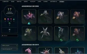 Vendo conta de lol LVL 401, com 281 Skins, full champ
