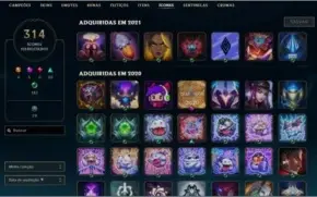 Vendo conta de lol LVL 401, com 281 Skins, full champ