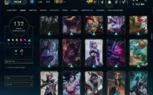 Prata 2 com TODOS os Champs e 132 Skins (Mais de 600 Jogos)